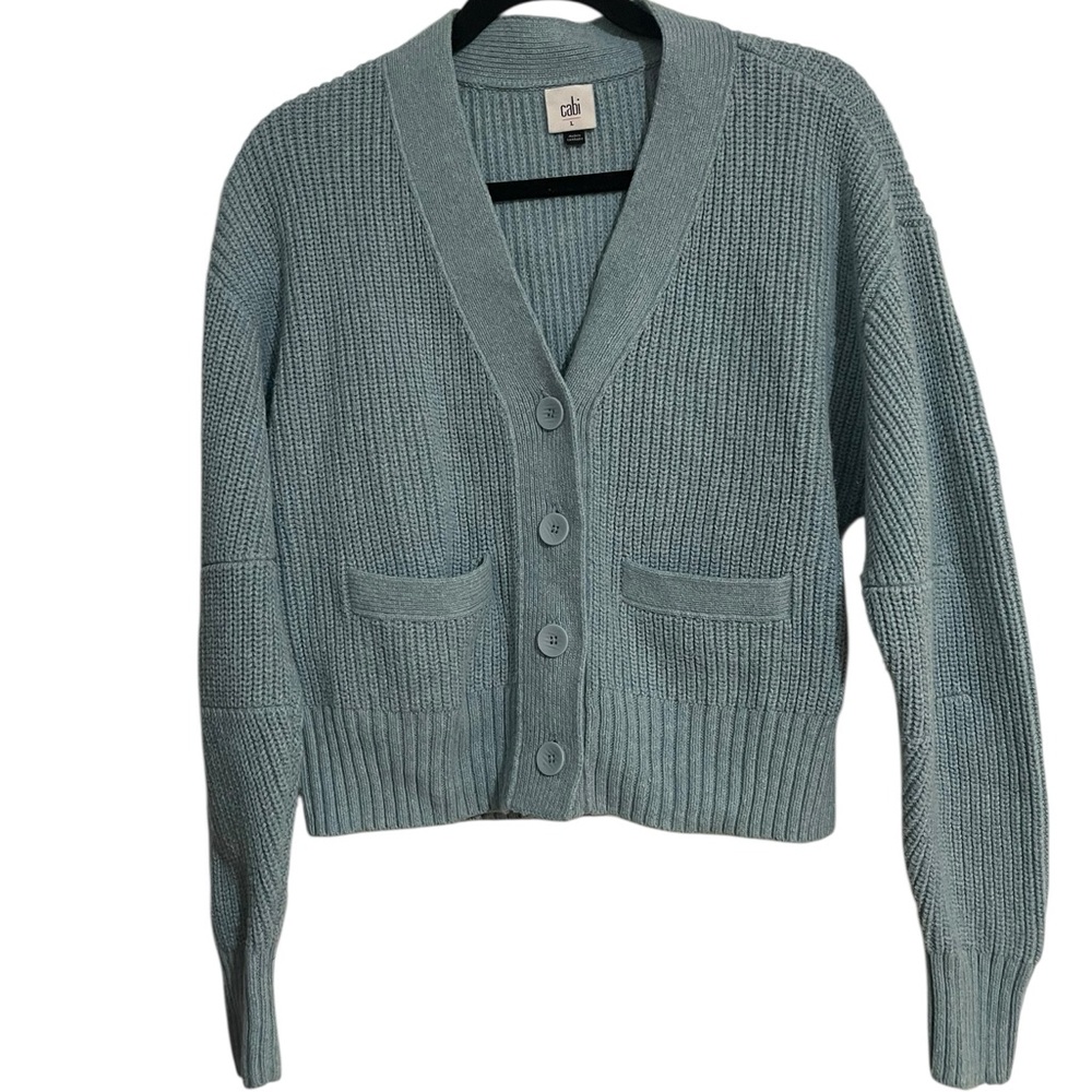 CAbi Teal Button-Up Cardigan Sweater